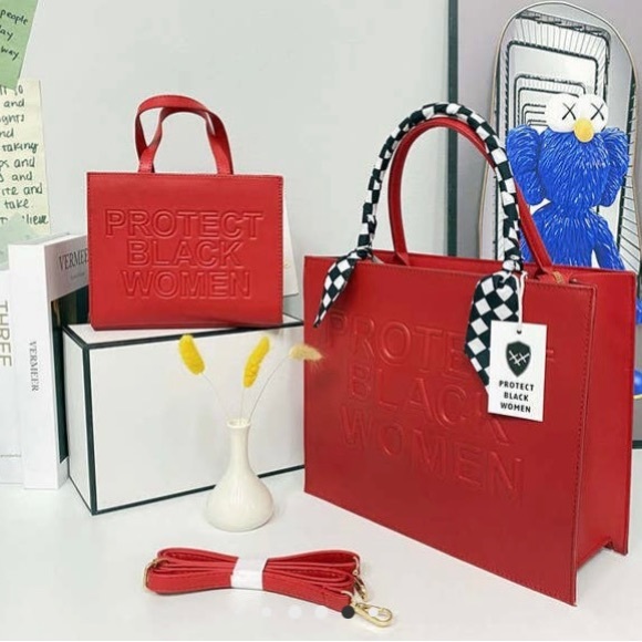 Large red protect black women tote - Picture 2 of 3
